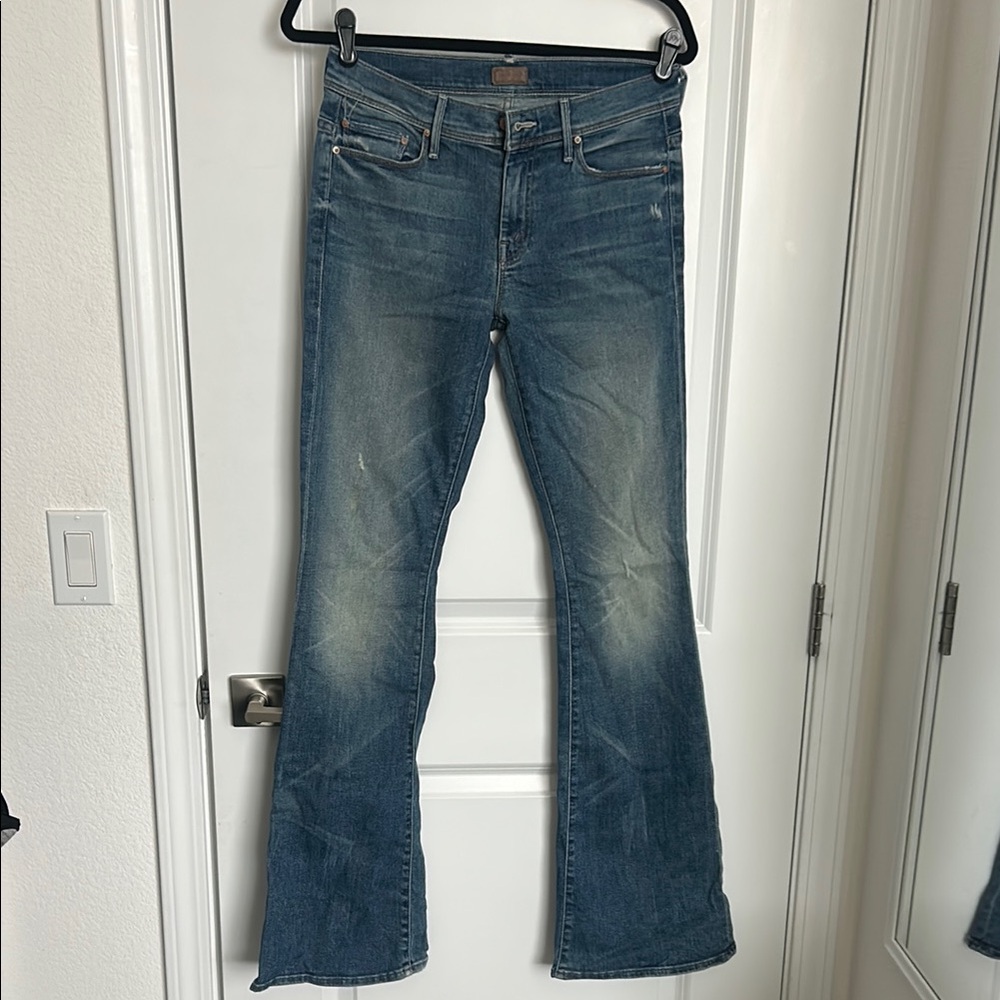 MOTHER Distressed Women's Blue Flare Jeans